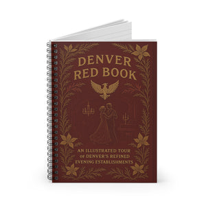 Vintage Denver Red Book Fan Art Spiral Notebook - Ruled Line, Retro Journal, Old West Diary, Historical Sketch Pad, Antique Travel Planner