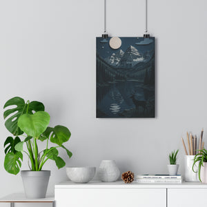 Moonlit Maroon Bells | Giclée Art Print | Wall Decor, Home Office Art, Nature Print, Moonlit Art, Gift for Nature Lovers
