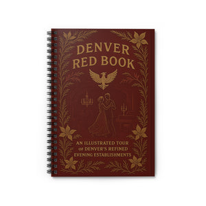 Vintage Denver Red Book Fan Art Spiral Notebook - Ruled Line, Retro Journal, Old West Diary, Historical Sketch Pad, Antique Travel Planner