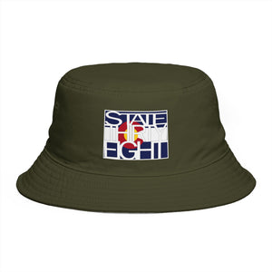 State Forty Eight Bucket Hat — Colorado Flag Patch Outdoor Sun Hat