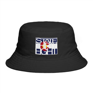 State Forty Eight Bucket Hat — Colorado Flag Patch Outdoor Sun Hat