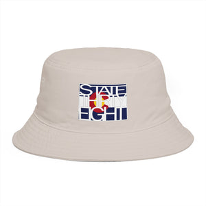 State Forty Eight Bucket Hat — Colorado Flag Patch Outdoor Sun Hat